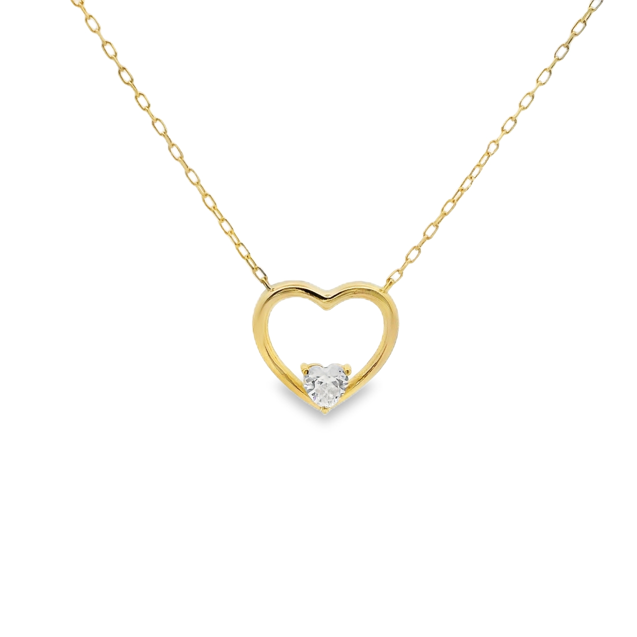 عقد قلب الذهب الفاخر بلمسة حجر براقة