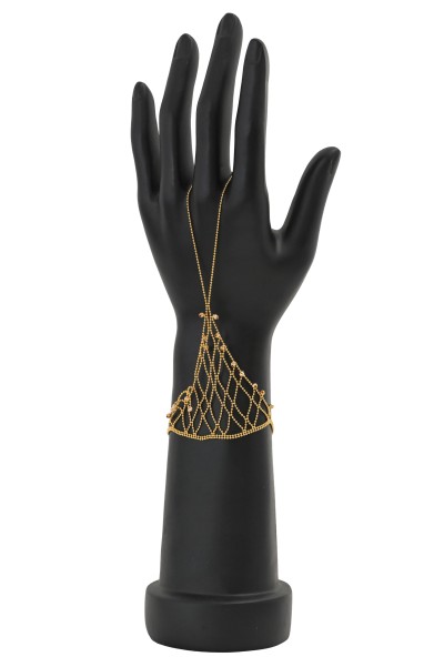 B2D braided bracelet – graduated mesh design – 21-karat gold