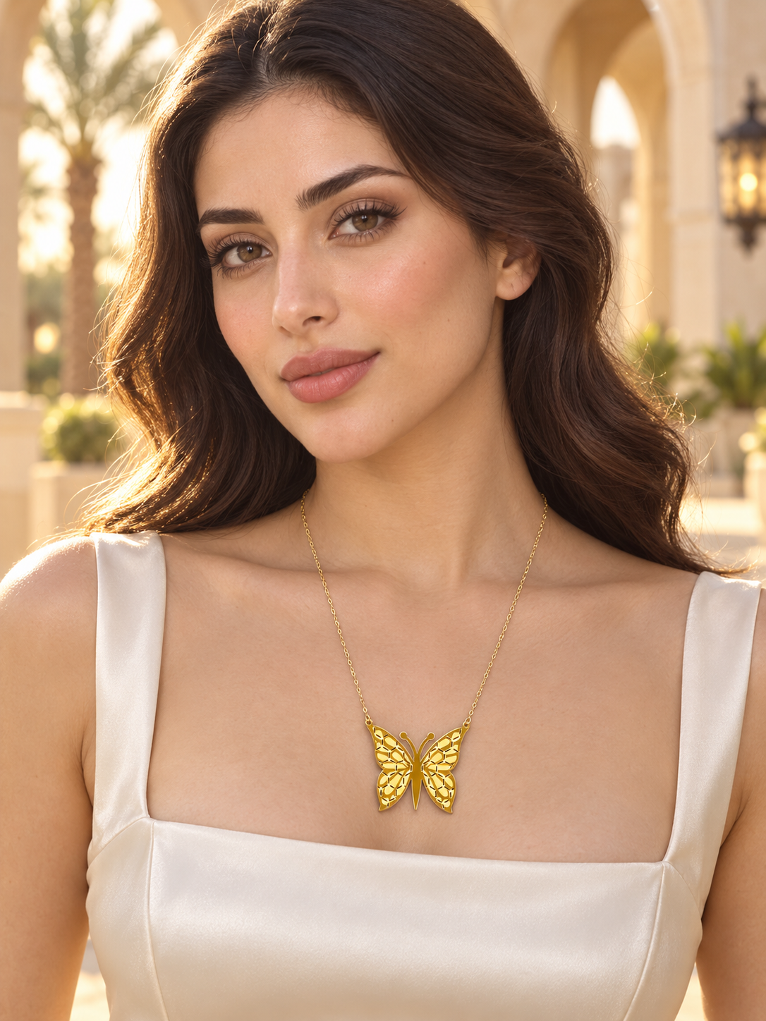 عقد الفراشة ذهب عيار 21 الوزن 1.87 جم