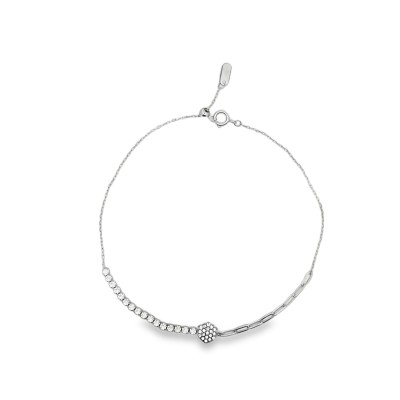 أسوارة ذهب بتصميم ناعم وزخرفة حجرية