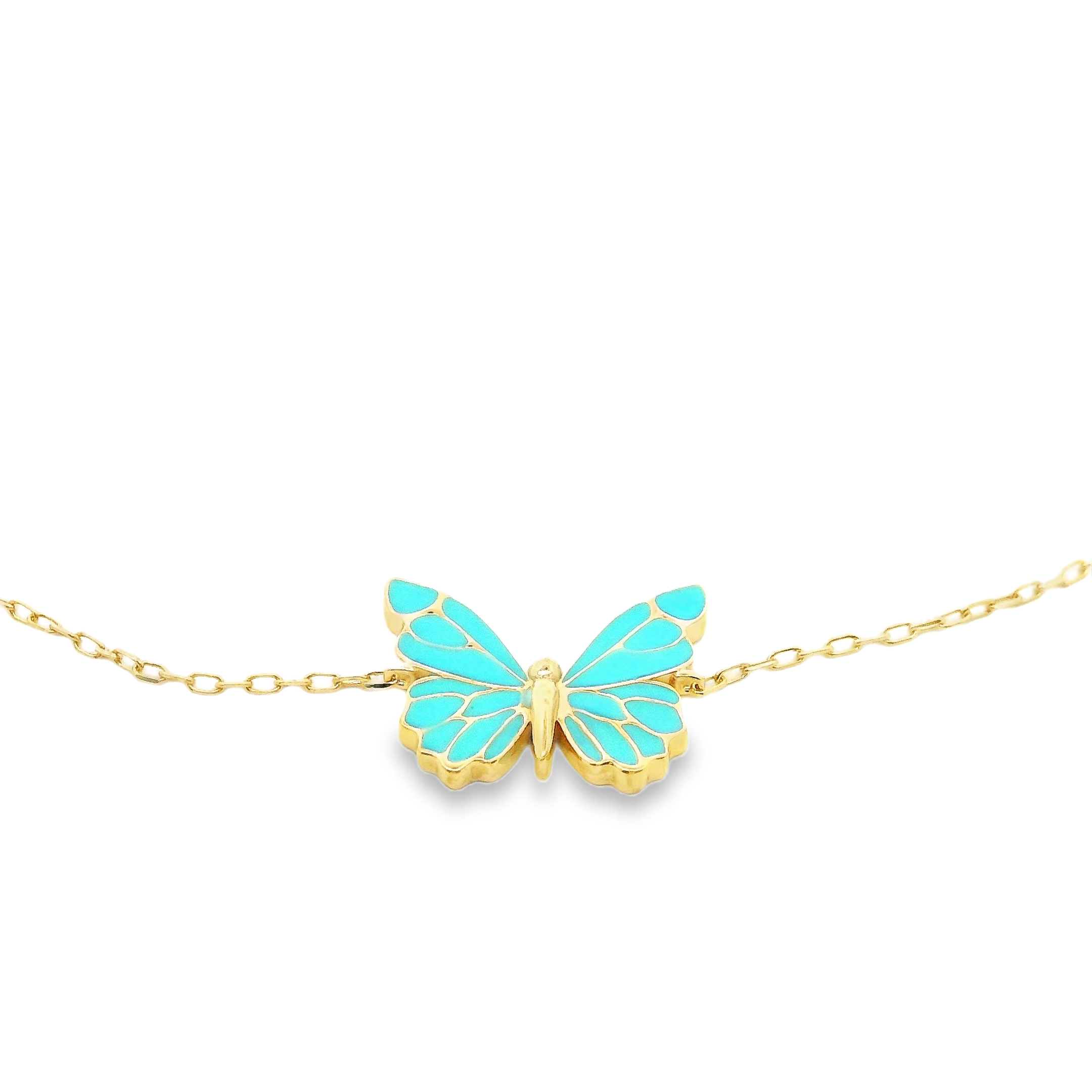 اسوارة ذهب بتصميم الفراشة الناعمة