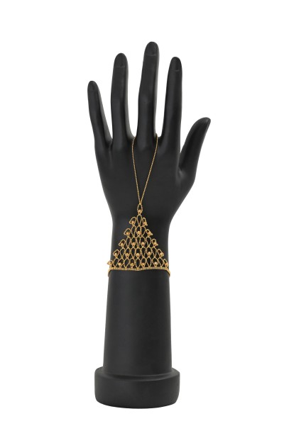 B2D braided bracelet – smooth chain – 21-karat gold