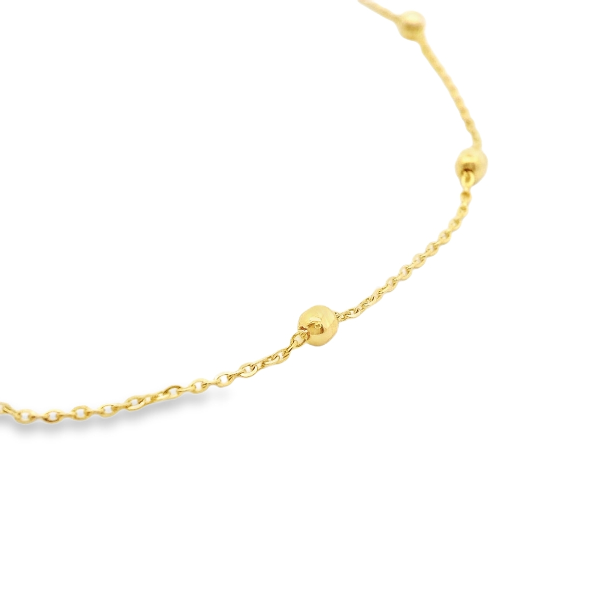 اسوارة ذهب – تصميم كرات ذهبية ناعمة على سلسلة دقيق...