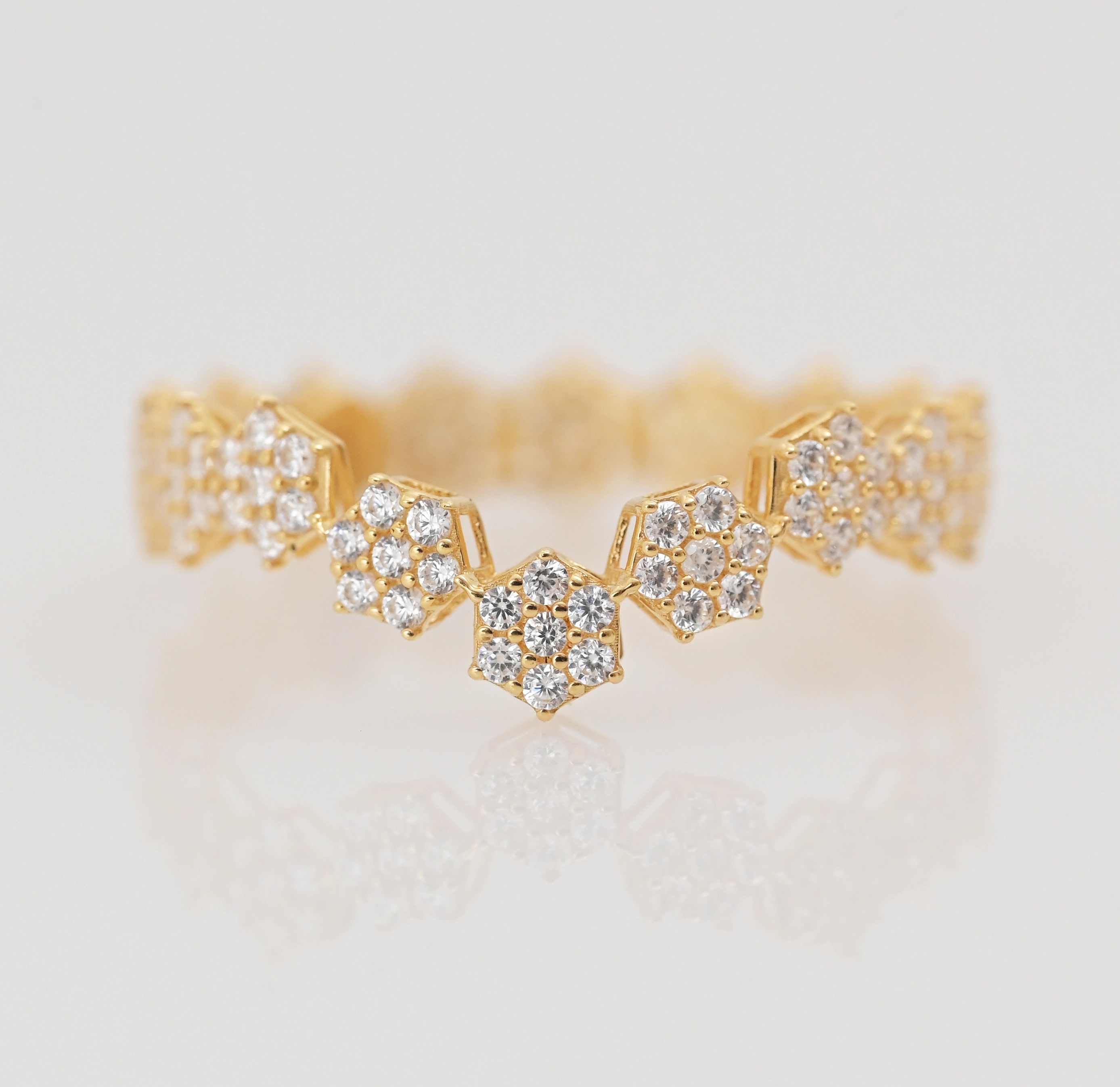 Gold ring "Beehive" 18 karat