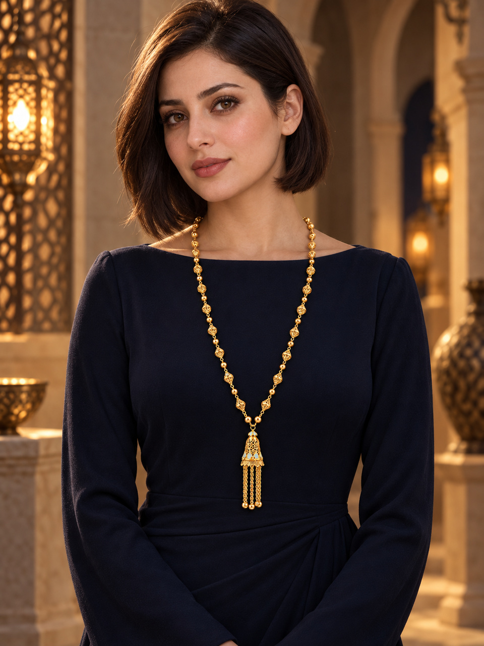 عقد سبحة ذهب عيار 21 وزن 18 جم