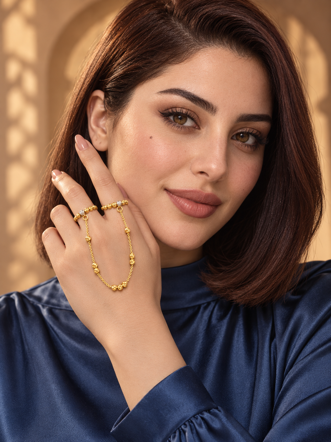 21k gold Dorica string ring, 2.52g