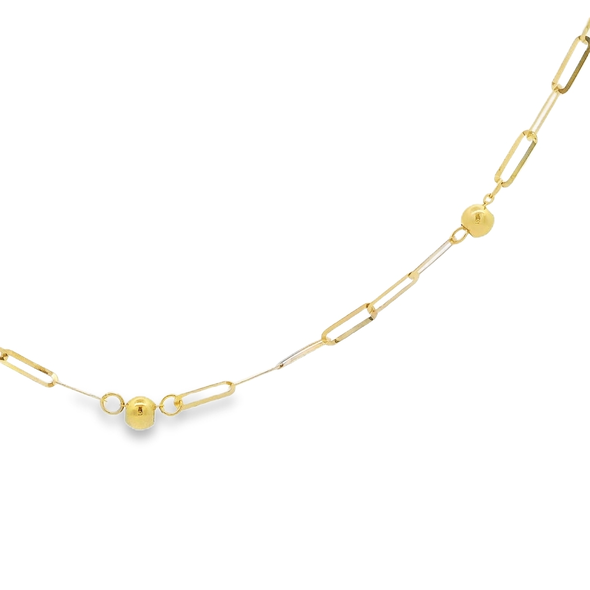 د ذهب بتصميم جنزير ناعم مع كرات ذهبية