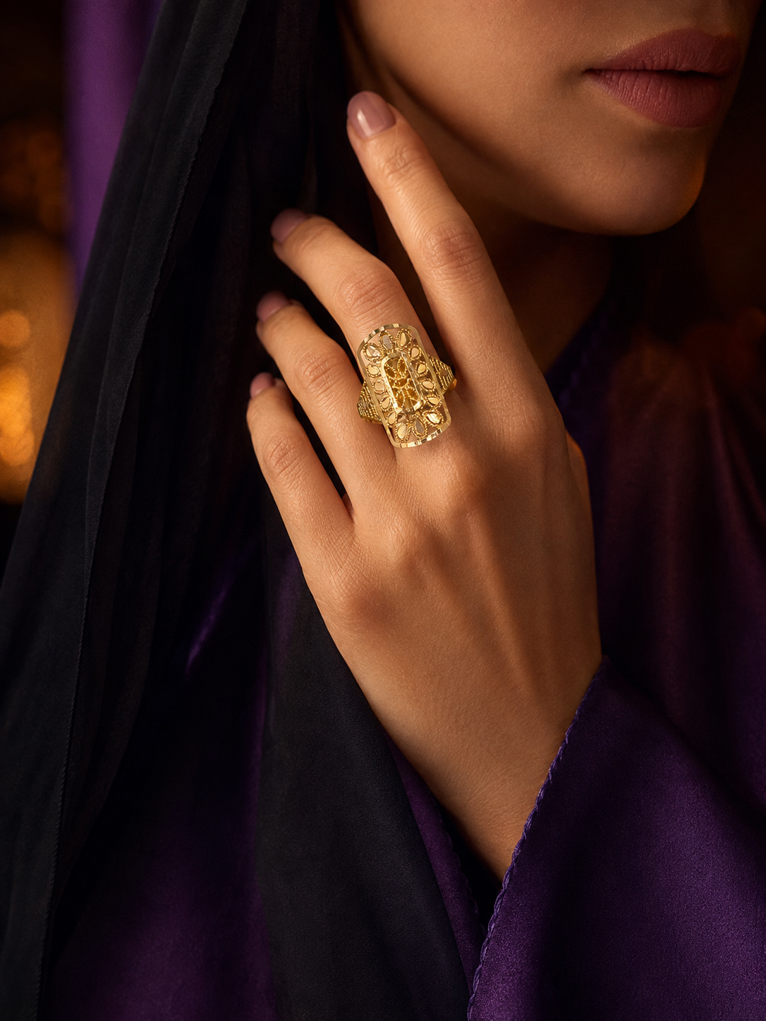 21-karat gold ring