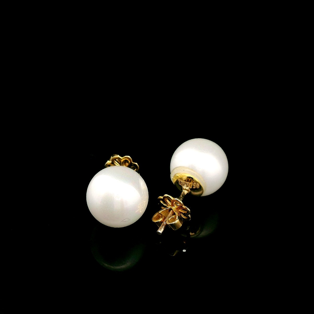 حلق ذهب لؤلؤ زراعي فاخر