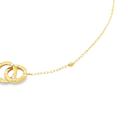 اسوارة ذهب بتصميم الحلقات المتداخلة