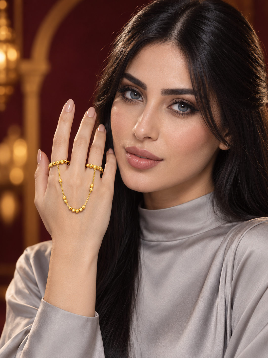 21k gold double grain string ring 2.28g