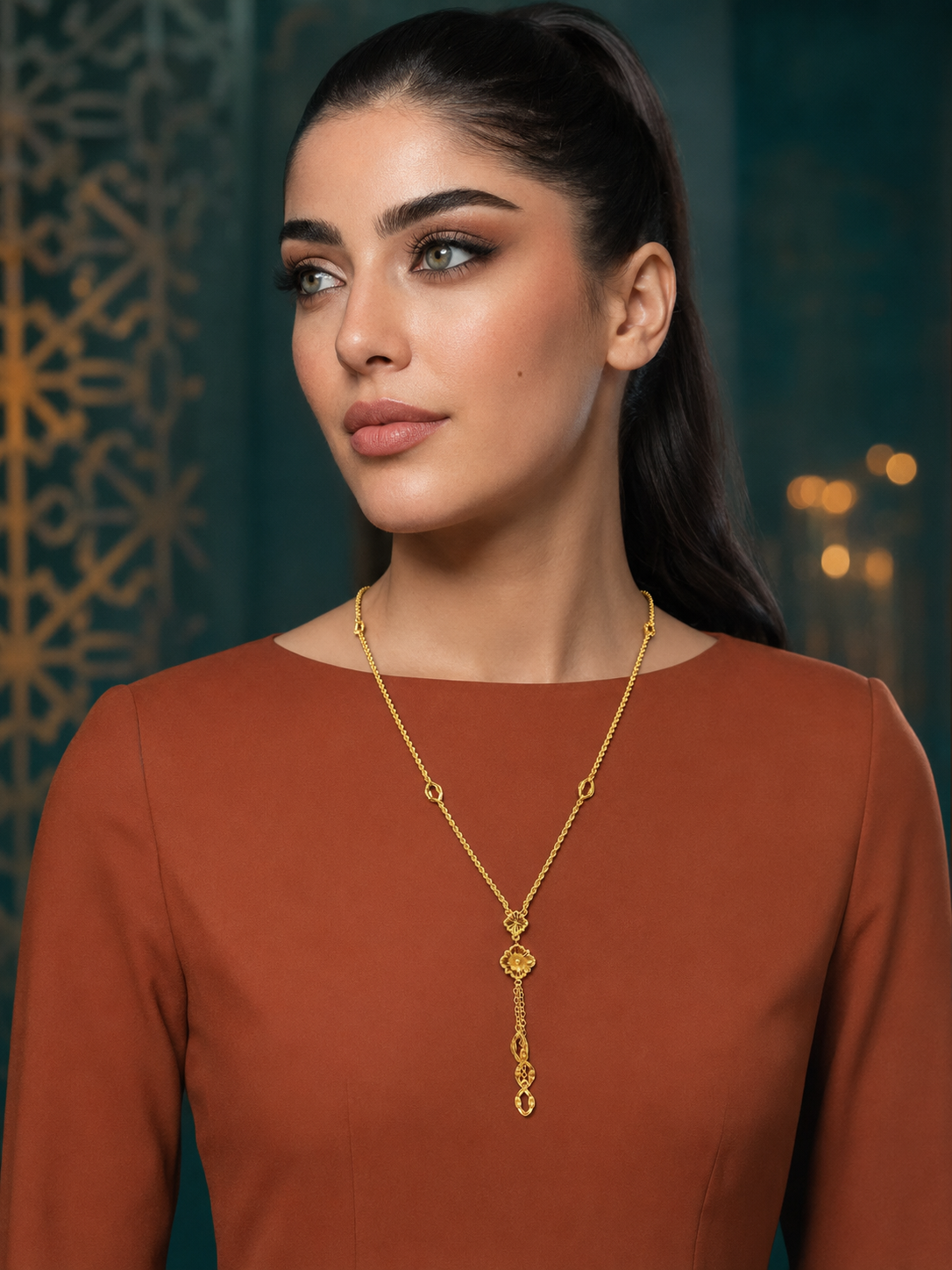 21-karat gold prayer beads necklace, weighing 4.5 grams