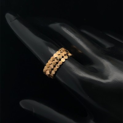 خاتم مرامي الذهبي – تصميم ثلاثي فاخر