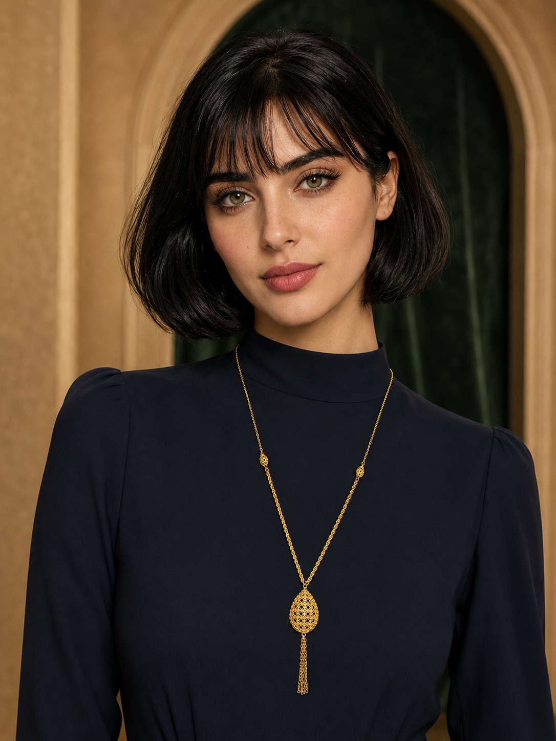 21-karat gold necklace, weight 1.96 grams