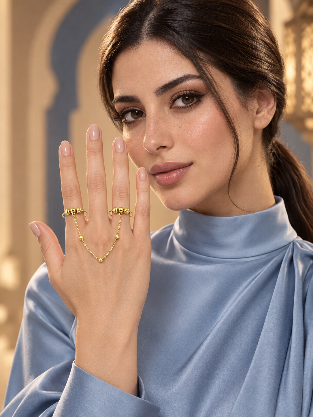 21-karat gold string ring weighing 1.94 g