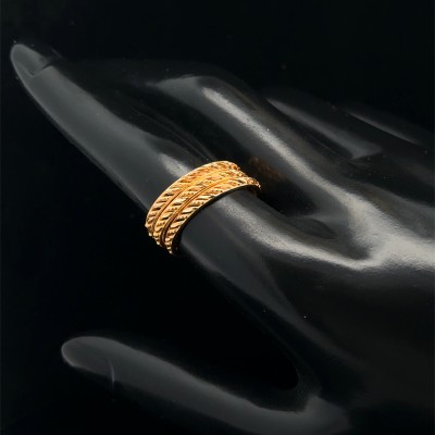 خواتم مرامي ذهب بتصميم محفور فاخر