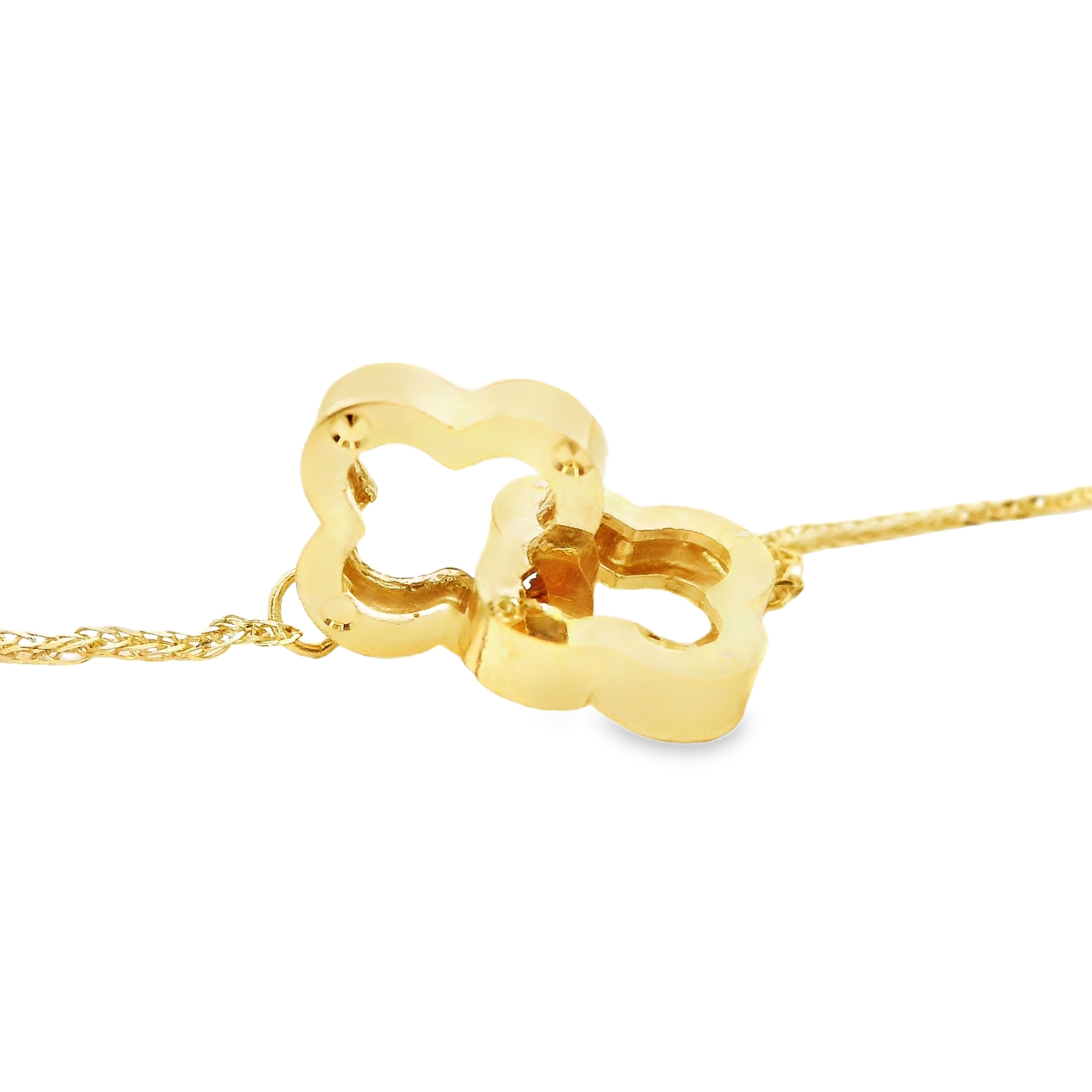 اسوارة ذهب – تصميم وردة متداخلة محاطة بكرات ليزرية