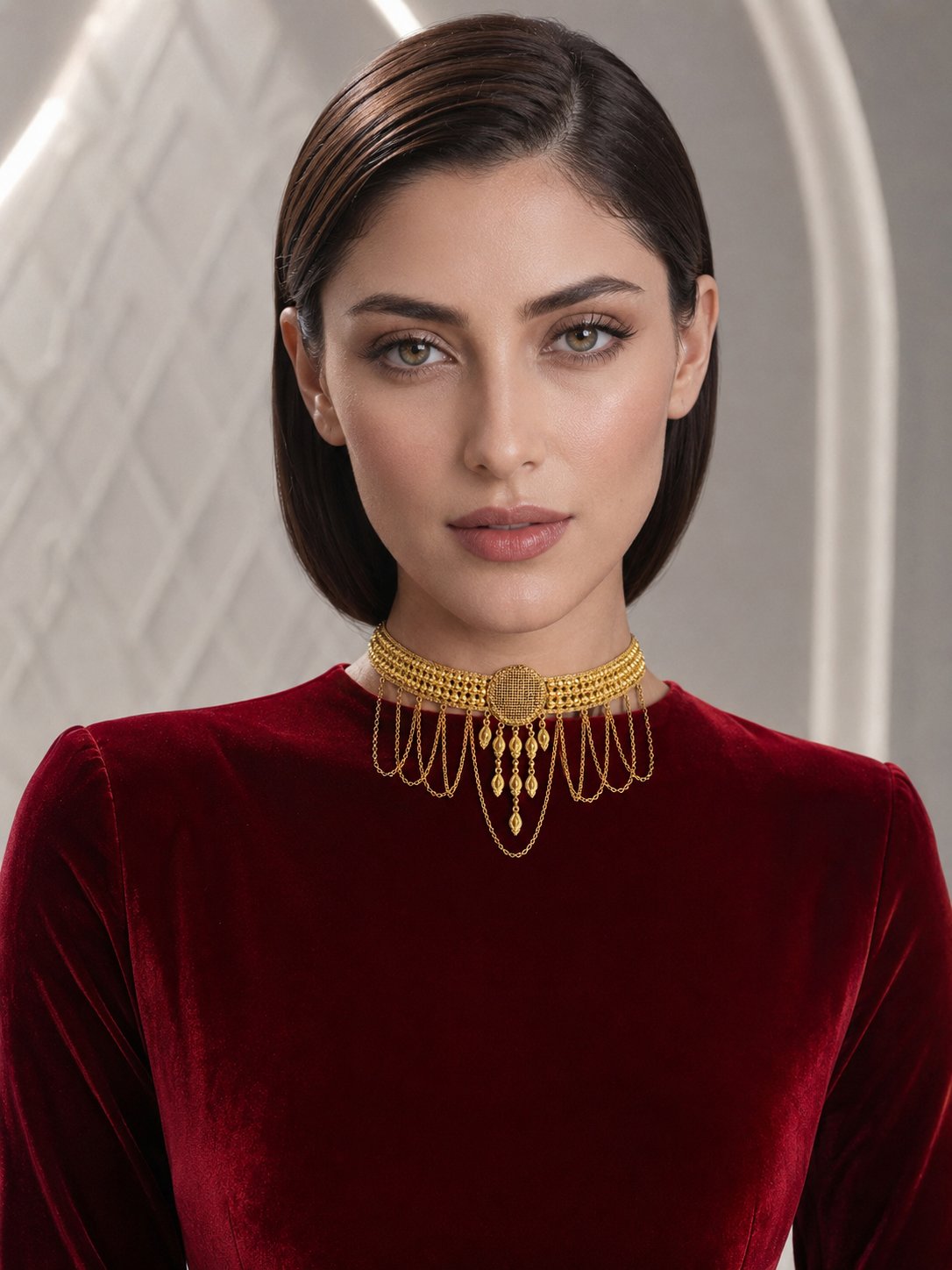 21-karat gold choker, weighing 6.75 grams