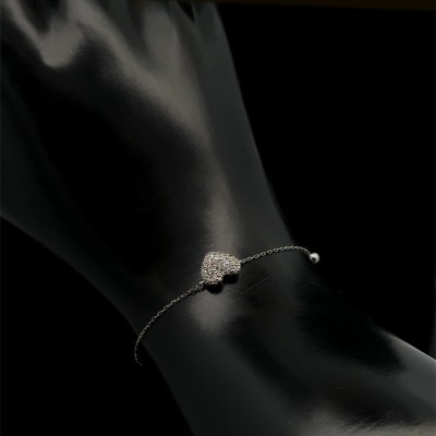 اسوارة ذهب ناعمة بقلب مرصعة