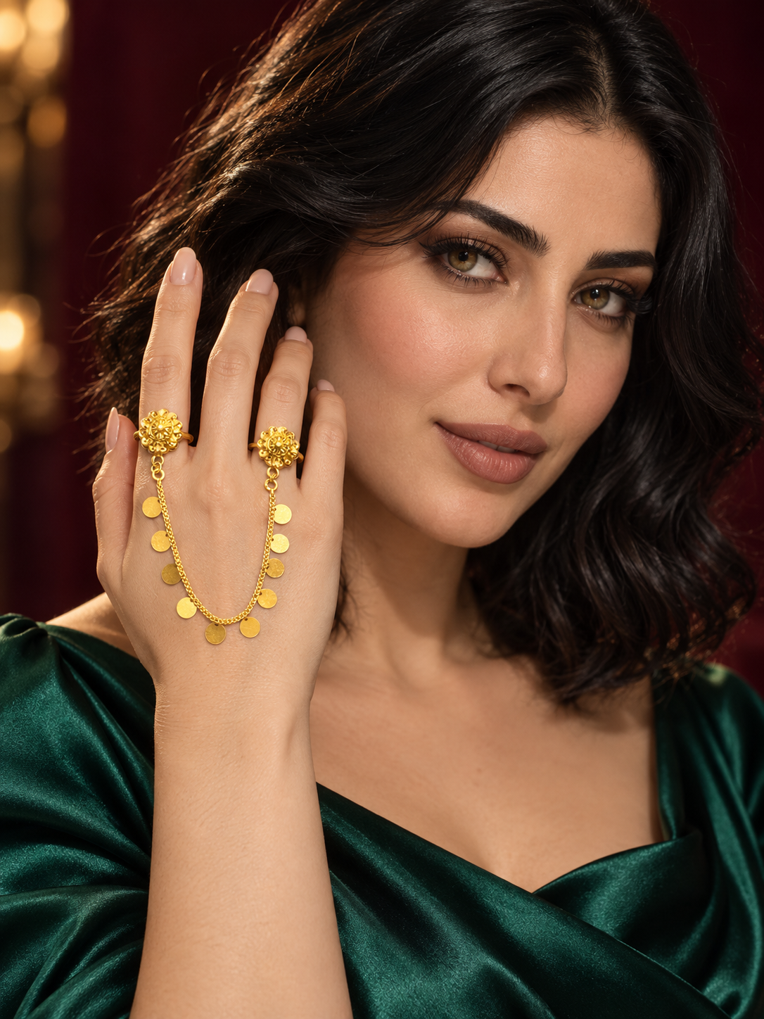 21-karat gold double string ring, weighing 2.6 grams